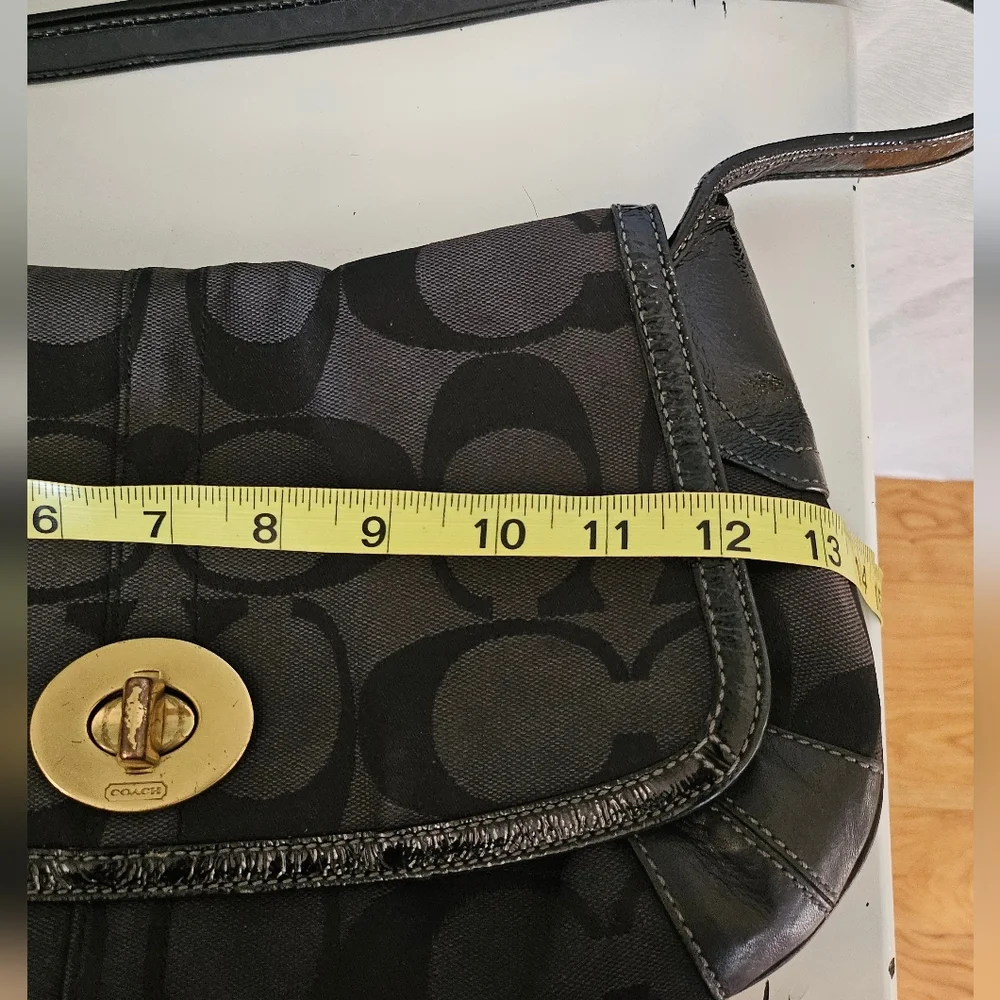 COACH Black Ergo Signature Flap Y2K Shoulder Bag - Picture 12 of 13